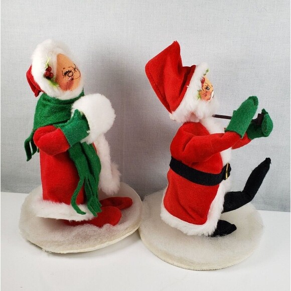 Annalee Dolls  Mr & Mrs Santa 1990 approx. 8" Tall - Picture 8 of 13